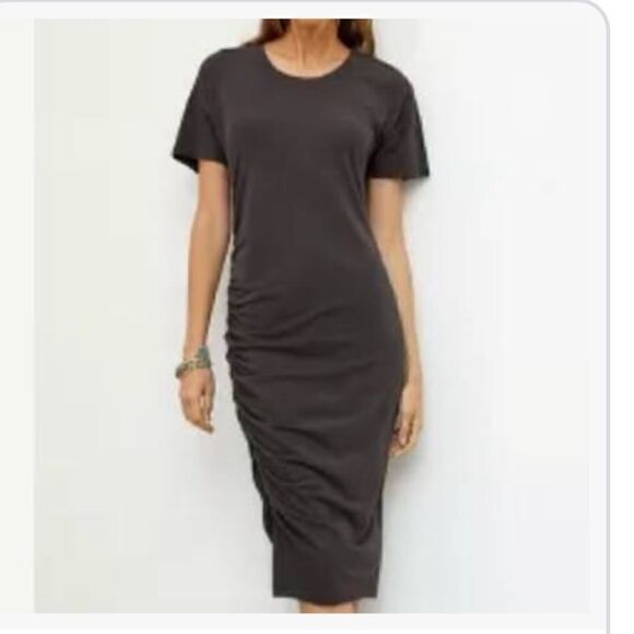 Anthropologie Sundry Side Shirred Midi Dress NWT